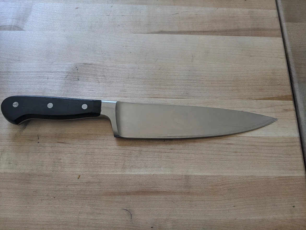 German chef knife after profile correction