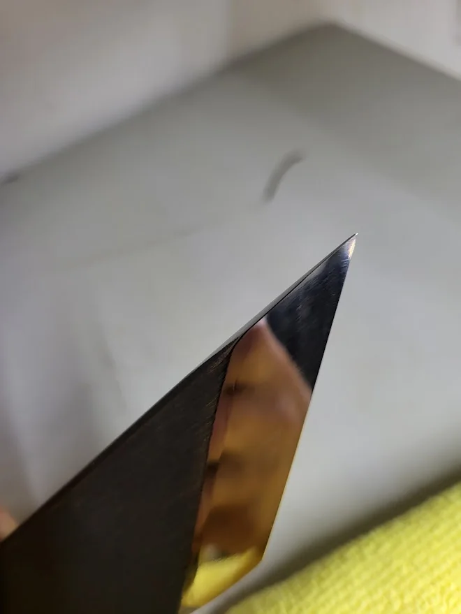Kiridashi after tip repair and edge refinement