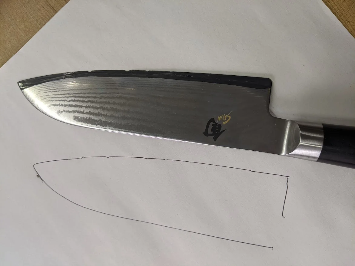 Knife after broken profile correction